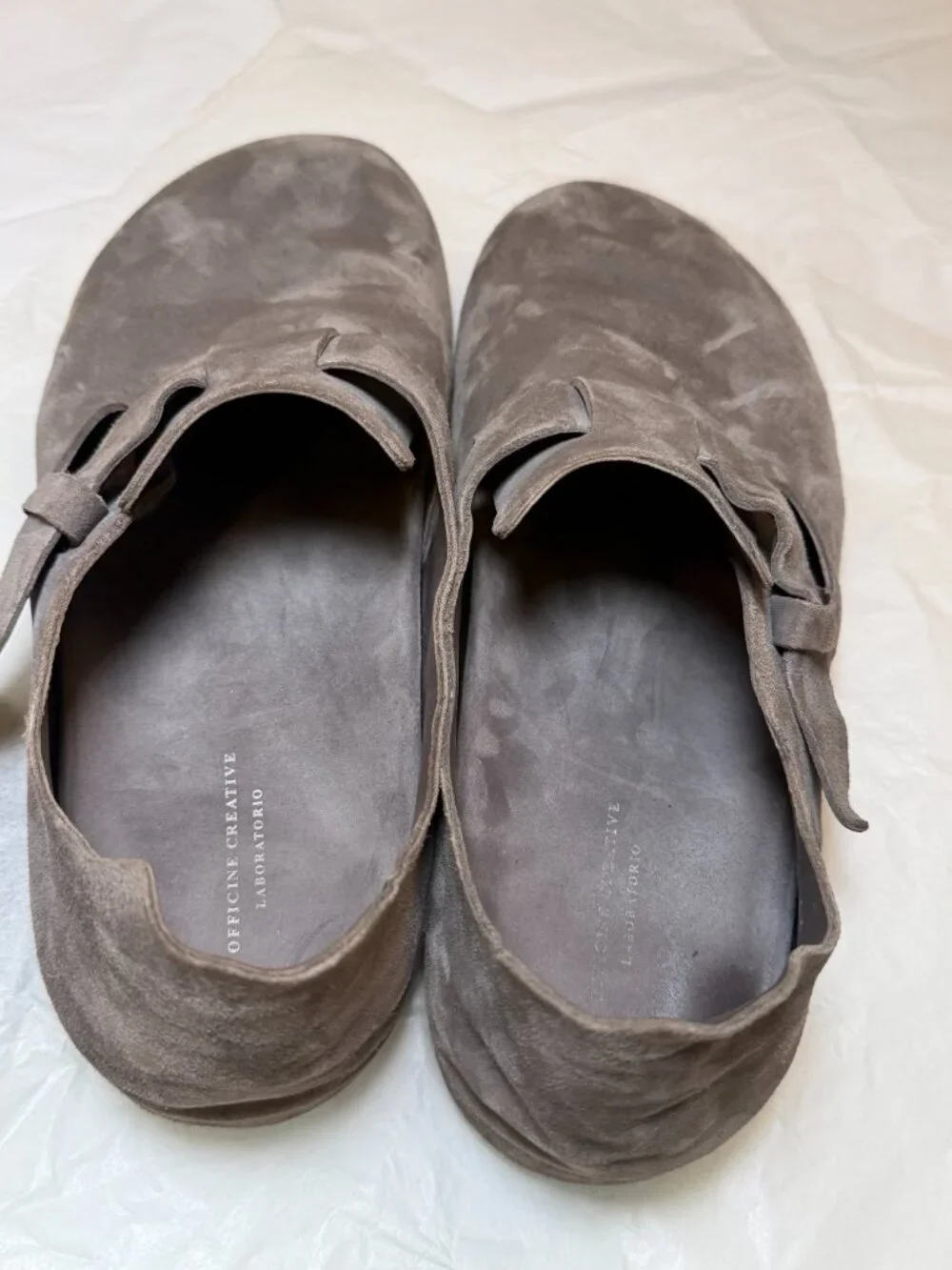 Officine Creative Laboratorio Gray Suite Mules w/ Heel